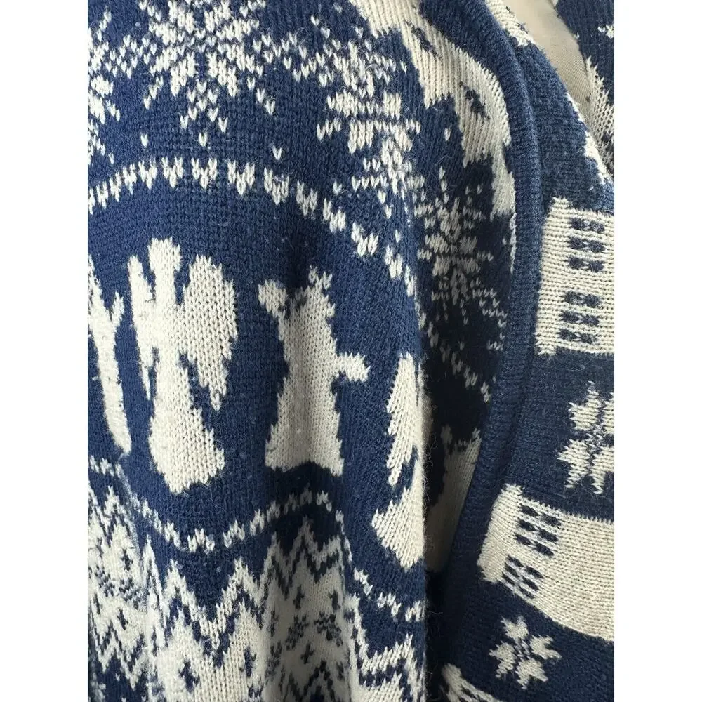 Hot Topic x Doctor Who Fair Isle Open Cardigan Drape Blue & White Plus Size 2X - Picture 12 of 16